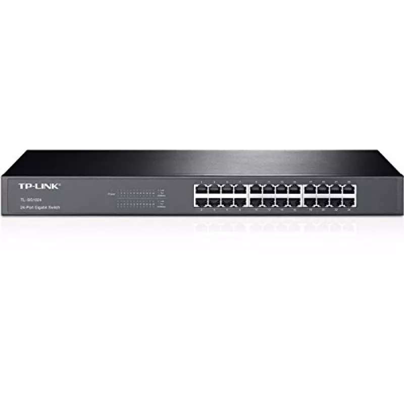 TP-Link 24 prievadų Gigabit tinklo jungiklis, skirtas montuoti į stelažą, nevaldomas, Gigabit Ethernet (10/100/1000), pilnas dupleksas, montavimas į stelažą, 1U