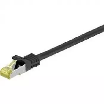 Wentronic GoobayCat.7 neapdorotas kabelis, komutacinis kabelis, S/FTP (PiMF), juodas, 0,5 m - LSZH be halogenų, varinis, RJ45 kištukas (91581)
