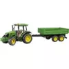 Traktoriaus modelis BRUDER John Deere 5115 M su savivarčiu priekaba