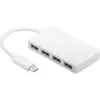 “Wentronic Goobay” USB-C™ 4 prievadų adapteris, baltas – vienu metu jungiamos 4 USB 3.0 A tipo lizdai prie USB-C™ kištuko (66274)