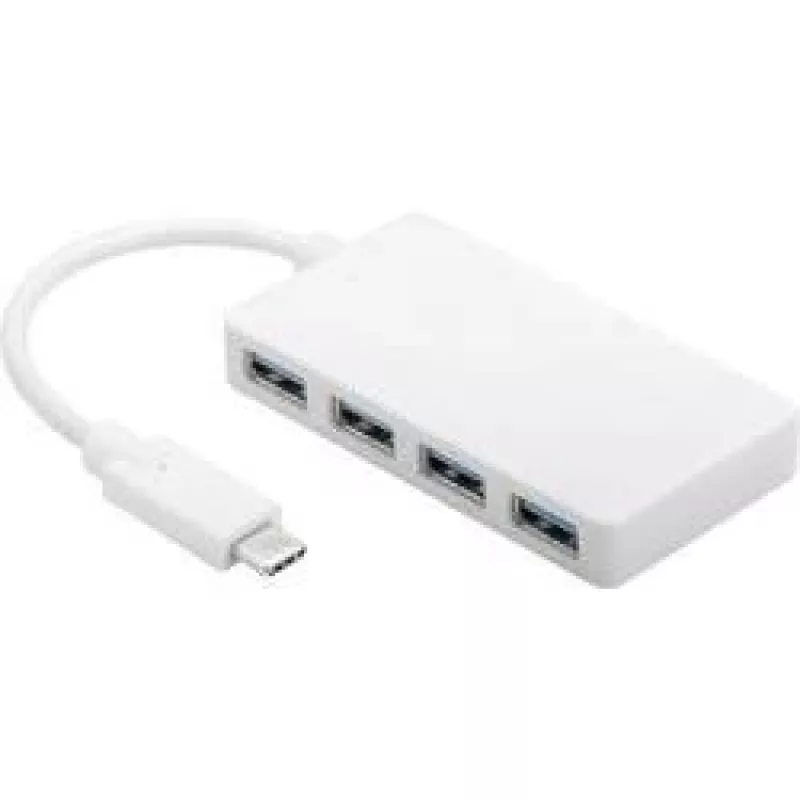 “Wentronic Goobay” USB-C™ 4 prievadų adapteris, baltas – vienu metu jungiamos 4 USB 3.0 A tipo lizdai prie USB-C™ kištuko (66274)