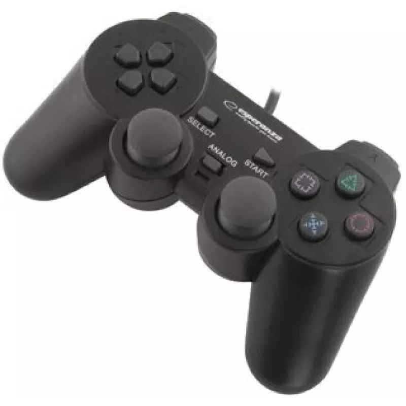 Žaidimų pultas ESPERANZA EG102 laidinis USB 2.0, PC/PlayStation 3 palaikymas, D-pad, vibracija, juoda