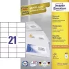 Avery - Etiketės - Baltos - 42,3 x 70 mm 2100 etikečių (100 lapų x 21) (3652)