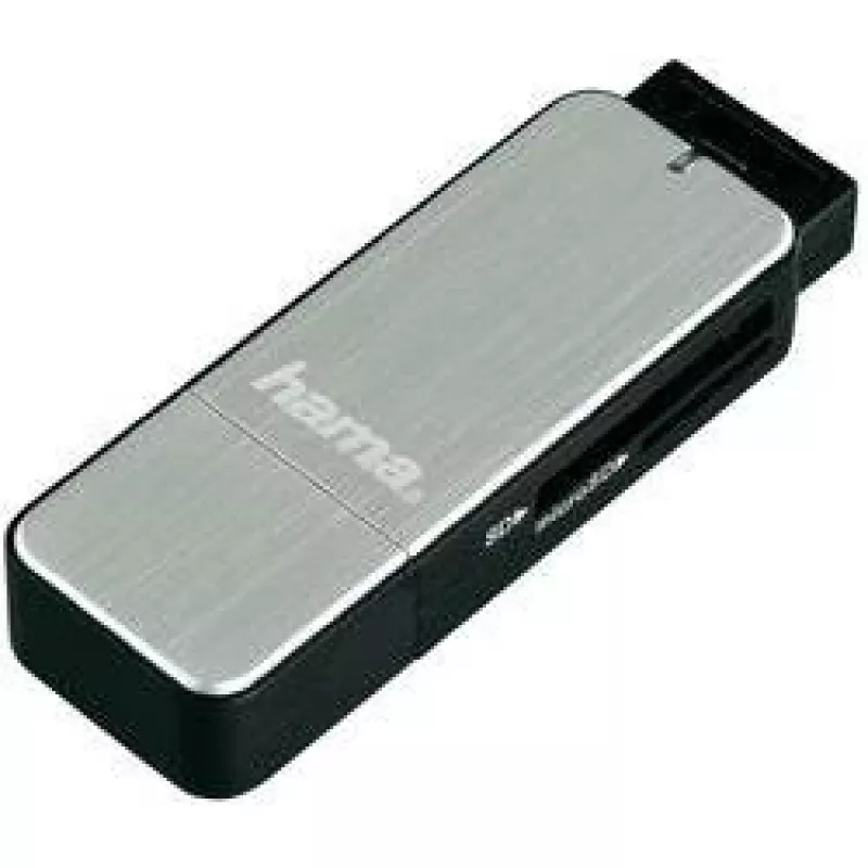 Hama 123900 kortelių skaitytuvas USB 3.2 Gen 1 (3.1 Gen 1) Juoda, Sidabrinė