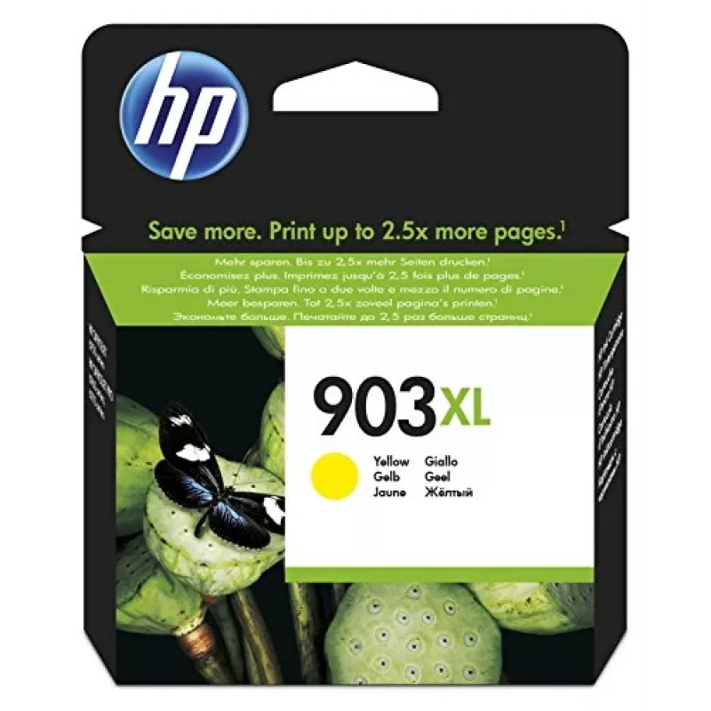HP 903XL didelės išeigos geltona originali rašalo kasetė, geltona, 1 vnt., 750 puslapių