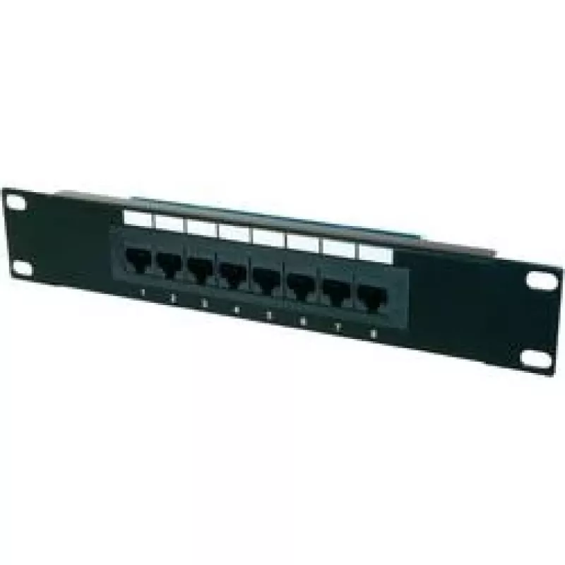 Pleistuvas 10 8 prievadų, Cat5e, U / UTP, 1U, juodas (pilnas)