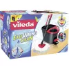 Šluota VILEDA EasyWring & Clean Turbo, raudonas technopolimero kibiras, nuimama plaunama mikro pluošto šluostė, kietoms grindims