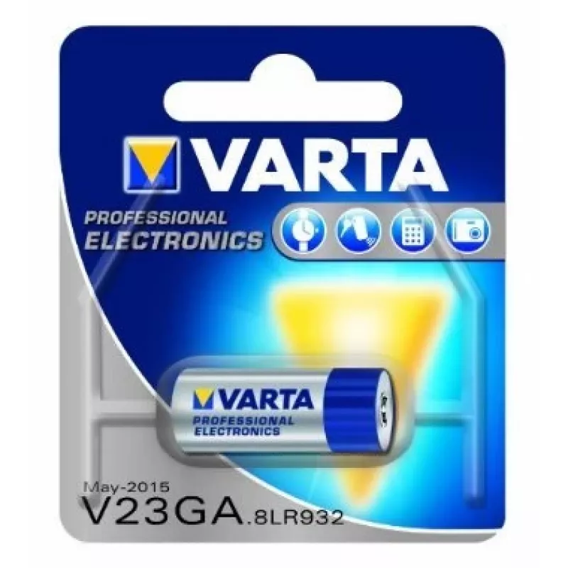 Šarminė plokščioji baterija Varta V23GA 52 mAh — cinko‑mangano monetos tipo elementas