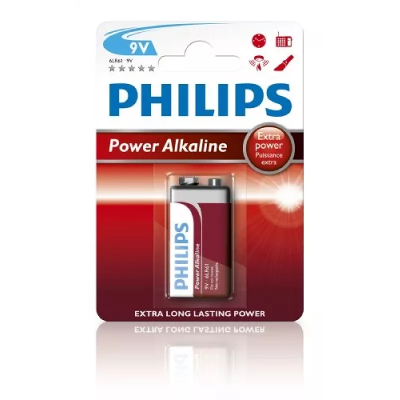 Vienkartinė baterija Philips Power Alkaline Battery 6LR61P1B/10