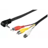Wentronic Goobay 3,5 mm lizdo / RCA adapterio laidas, 1,5 m - 3,5 mm kištukas (4 kontaktų, stereofoninis) 90° > 3x RCA kištukas (50209)
