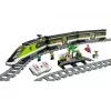 LEGO 60337 City Express keleivinis traukinys su nuotolinio valdymo pulteliu, žaislas vaikams, berniukams ir mergaitėms su veikiančiais priekiniais žibintais, 2 vagonais ir 24 bėgių detalėmis