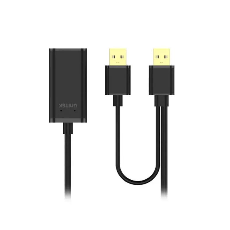 UNITEK Y-278 USB kabelis USB 2.0 10 m 2 x USB A USB A juodas