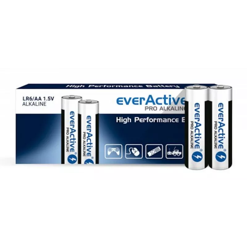 Vienkartinės AA šarminės baterijos everActive LR610PAKPA, 1,5 V, 3000 mAh, pakuotėje 10 vnt.