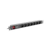 LANBERG PDU-07E-0200-IEC-BK PDU 1U 10A 7 kištukiniai lizdai French 2m Juoda