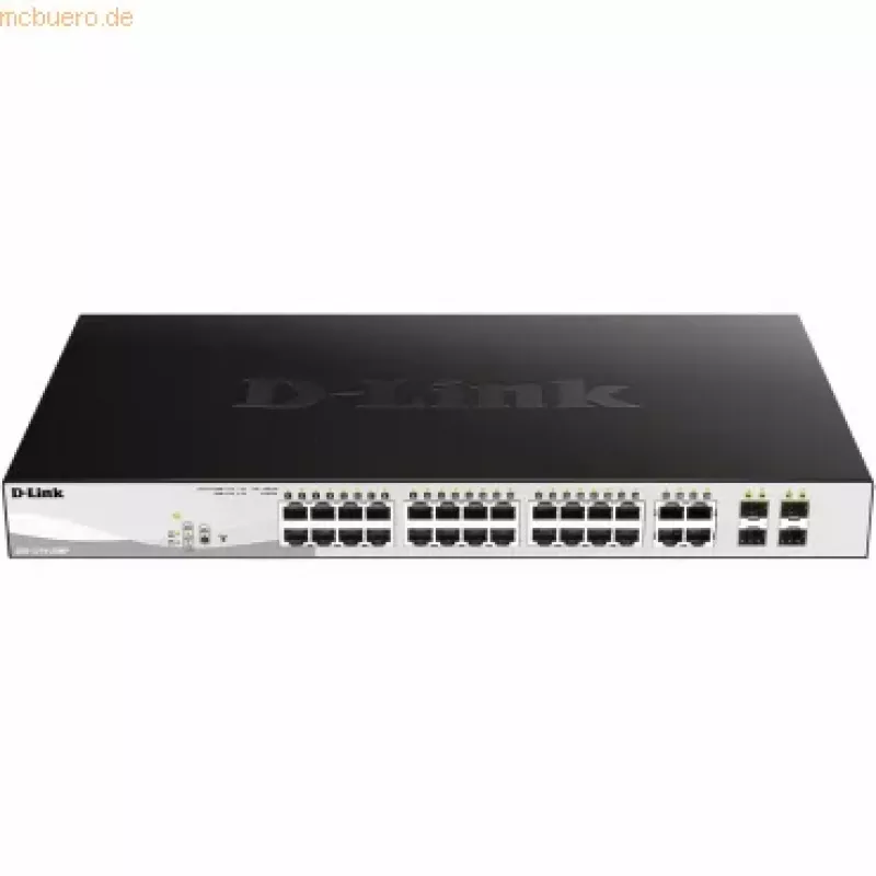 D-Link DGS-1210-28MP/E tinklo jungiklis Valdomas L2 Gigabit Ethernet (10/100/1000) Power over Ethernet (PoE) 1U Juoda, Pilka
