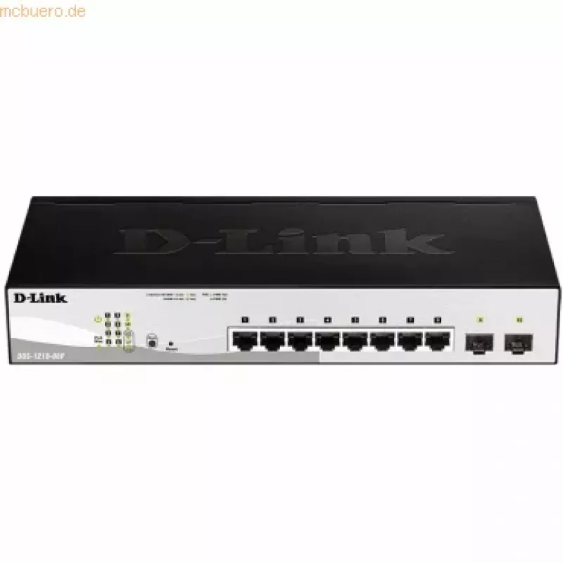 D-Link DGS-1210-08P/E valdomas L2 Gigabit Ethernet (10/100/1000) maitinimas per Ethernet (PoE) juoda