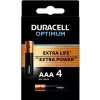 Duracell OPTIMUM AAA šarminės baterijos, pakuotėje 4 vnt. — ilgaamžė energija mažiems prietaisams