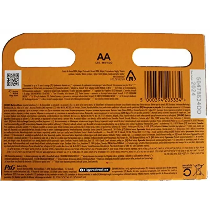 Duracell 5000394203334 buitinė baterija Vienkartinė baterija AA Šarminė
