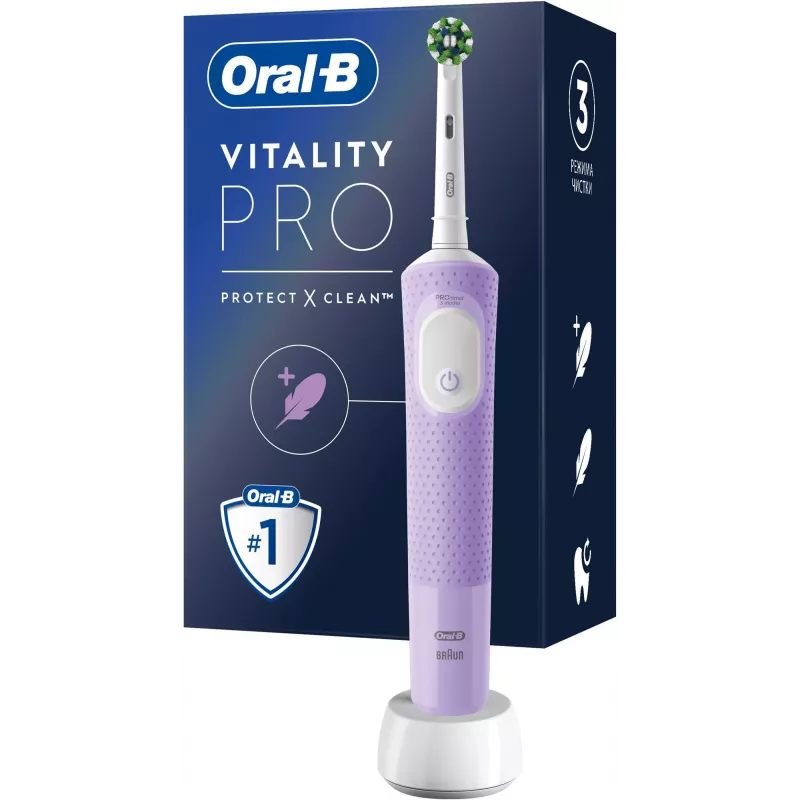Oral-B | D103 Vitality Pro | Elektrinis dantų šepetėlis | Įkraunamas | Suaugusiems | ml | Šepetėlio galvučių skaičius | Alyvinė migla | Įtrauktų šepetėlio galvučių skaičius 1 | Dantų valymo režimų skaičius