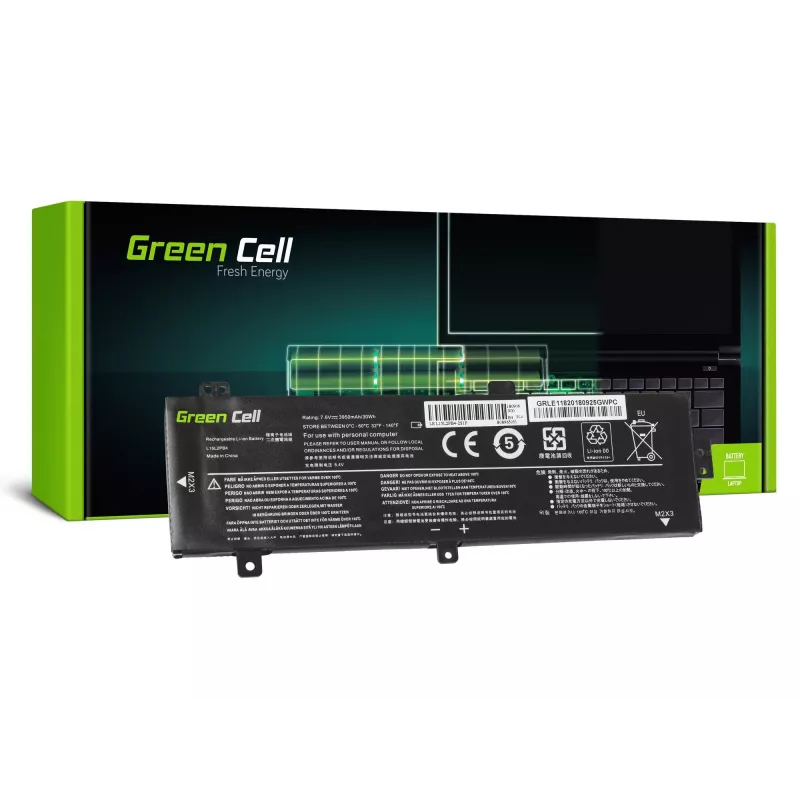 Baterija Green Cell LE118, skirta Lenovo Ideapad 310-15 (7,6 V, 3500 mAh, 4 celės, LiPo, juoda)