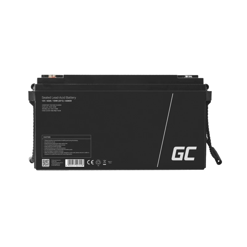 Baterija Green Cell AGM28 pramoninė įkraunama sandari švino rūgštinė (VRLA) 12 V 65000 mAh, 1 vnt., 20 kg
