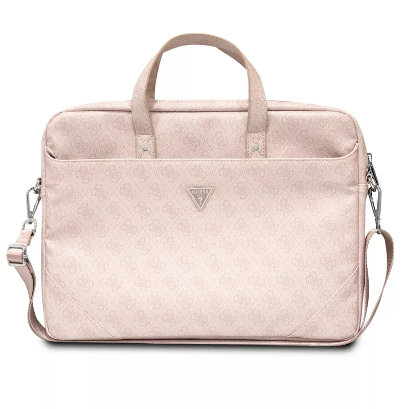 Guess 4G Trikampio Logotipo Nešiojamojo Kompiuterio Krepšys 16 Rose Pink Saffiano - GUCB15P4TP