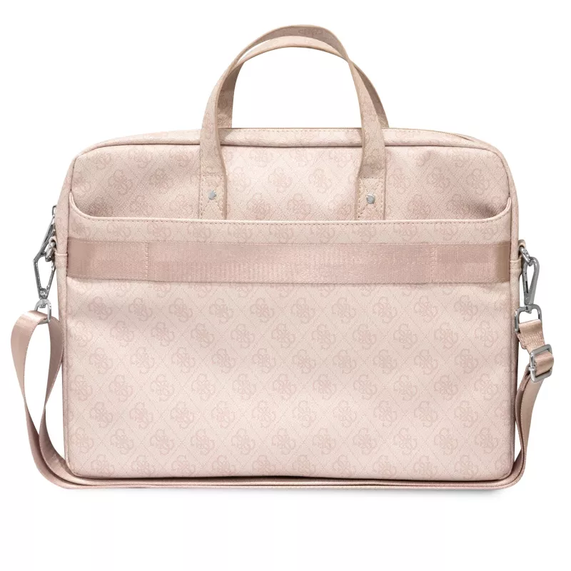 Guess 4G Trikampio Logotipo Nešiojamojo Kompiuterio Krepšys 16 Rose Pink Saffiano - GUCB15P4TP