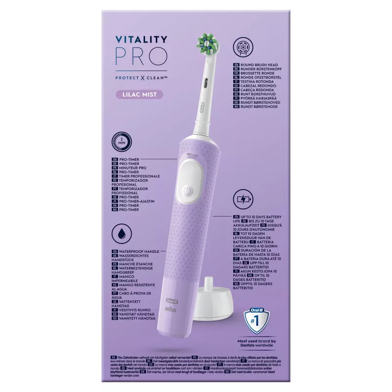 Oral-B Vitality Pro elektrinis dantų šepetėlis violetinis 1 šepetėlis