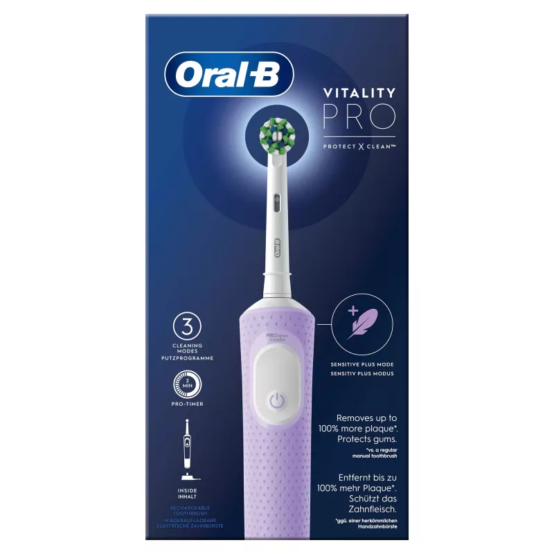 Oral-B Vitality Pro elektrinis dantų šepetėlis violetinis 1 šepetėlis