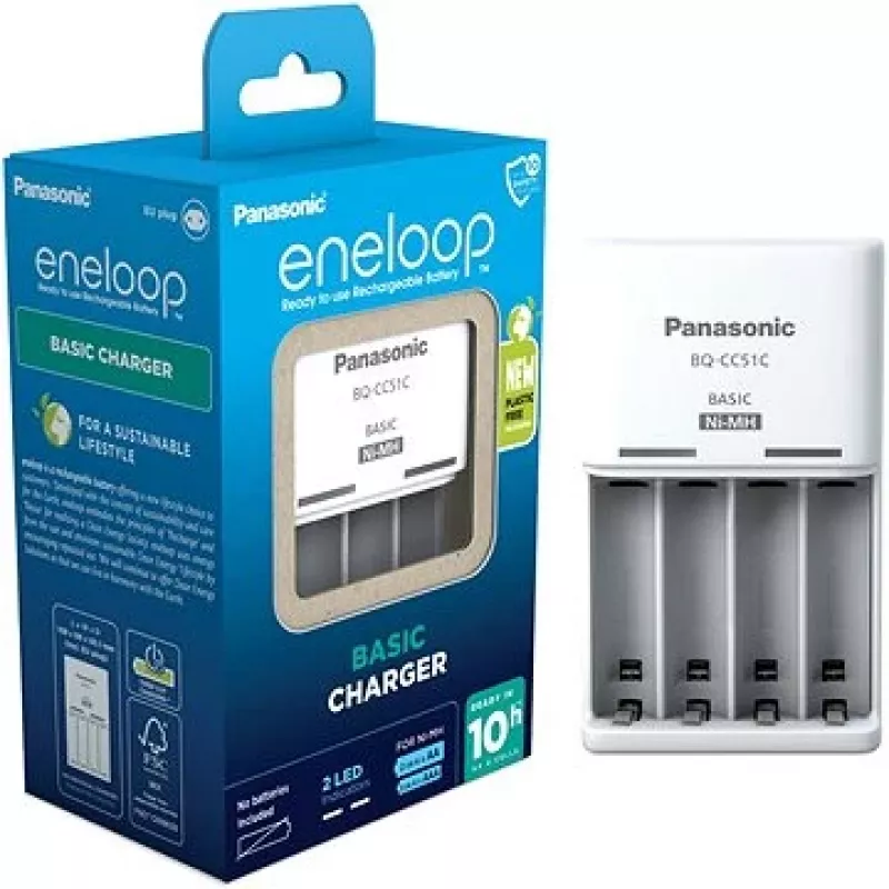 Panasonic 52051E02 Basic BQ-CC51 USB įkroviklis NiMH AAA/AA LED indikacija
