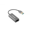 USB šakotuvas NATEC Cricket USB 3.2 Gen 1 Type-A su RJ-45 Ethernet 1000 Mbit/s, aliuminio korpusas, juodas