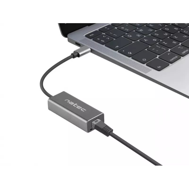 NATEC Cricket USB 3.2 Gen 1 Type-C pilkas eterneto šakotuvas 1000 Mbit/s
