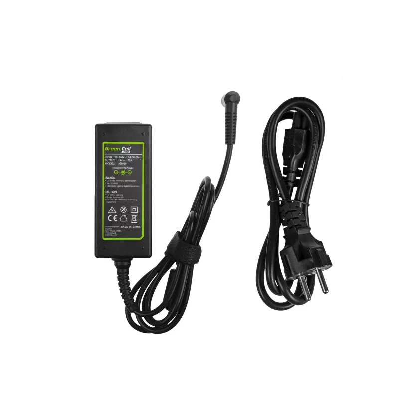 Maitinimo adapteris Green Cell AD70P, skirtas ASUS nešiojamiesiems kompiuteriams, 33W, 19V 1,75A, vidaus naudojimui, juodos spalvos