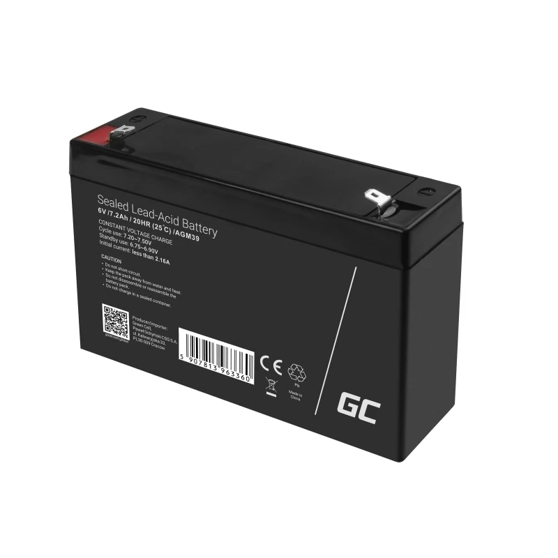 Green Cell AGM39 pramoninė įkraunama baterija 7200 mAh 6 V