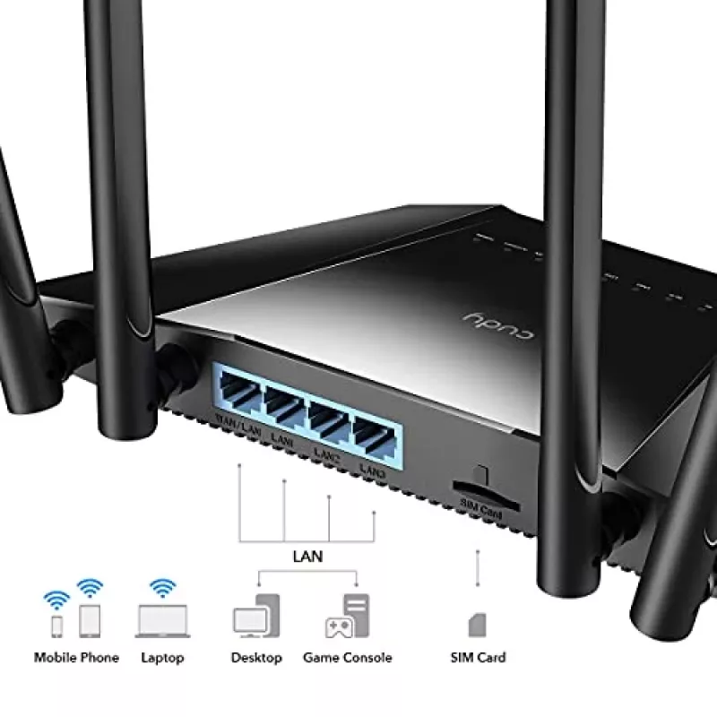 Cudy LT400 belaidis maršrutizatorius Fast Ethernet vienos juostos (2,4 GHz) 4G juodas