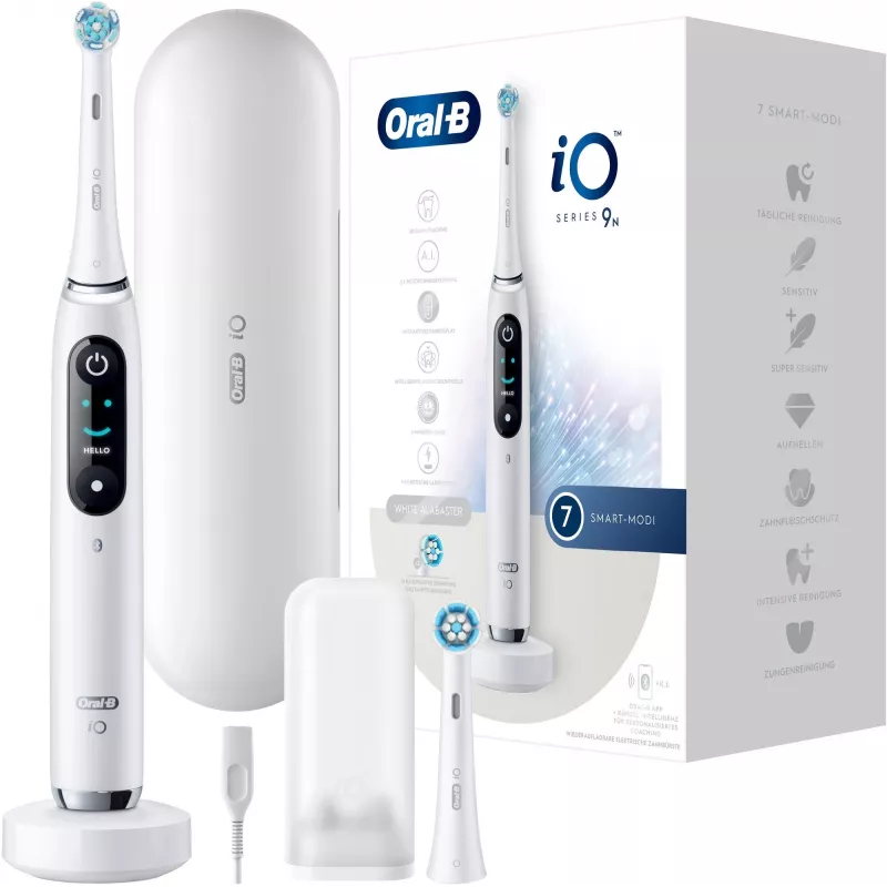 Oral-B iO 9N Suaugusiųjų vibruojantis dantų šepetėlis Baltas