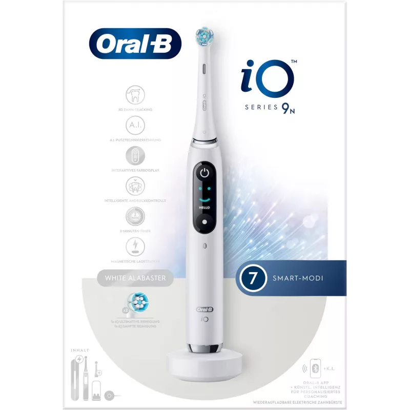 Oral-B iO 9N Suaugusiųjų vibruojantis dantų šepetėlis Baltas