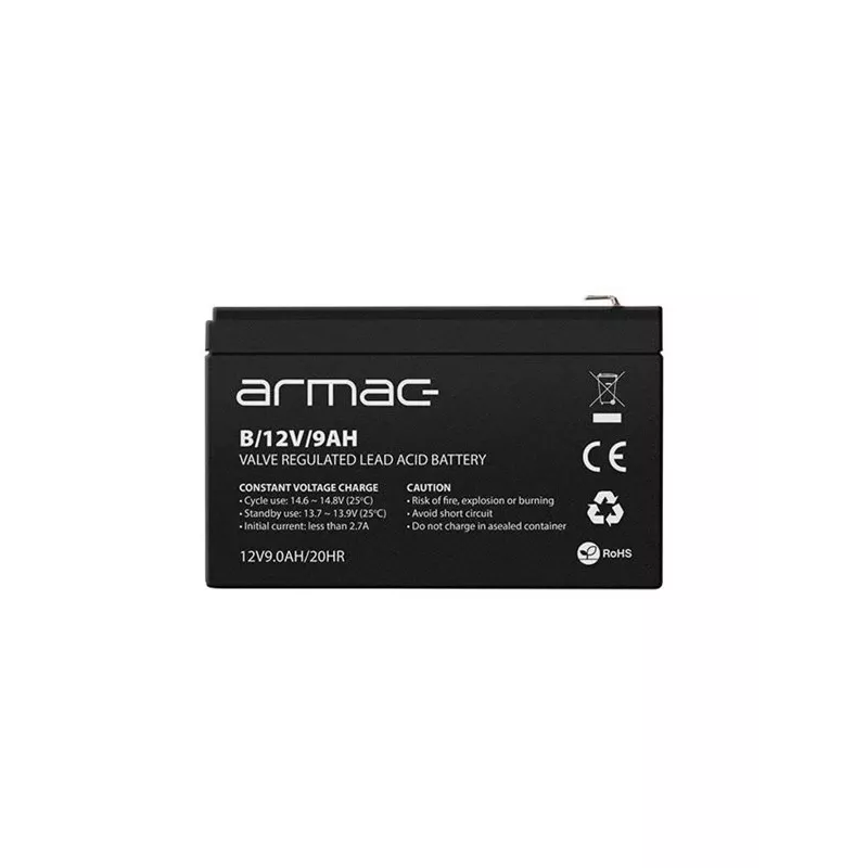 UPS baterija ARMAC B/12V/9AH — sandari švino rūgšties 12V 9Ah, 1,8A įkrovos, 122A maks. iškrovos, ABS korpusas, 65×151×94 mm