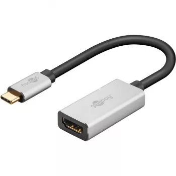 Wentronic 60194 vaizdo kabelio adapteris 0,15 m USB Type-C HDMI juodas - sidabrinis (60194)