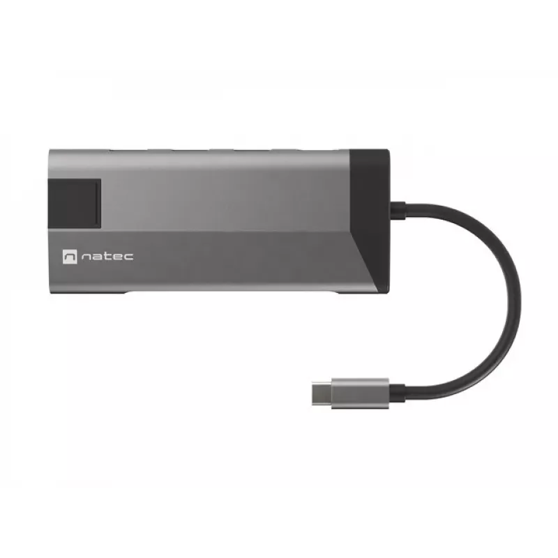 NATEC Fowler Plus USB Type-C Juoda Pilka MicroSD SD Hub