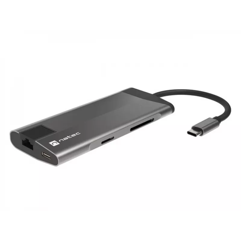 NATEC Fowler Plus USB Type-C Juoda Pilka MicroSD SD Hub