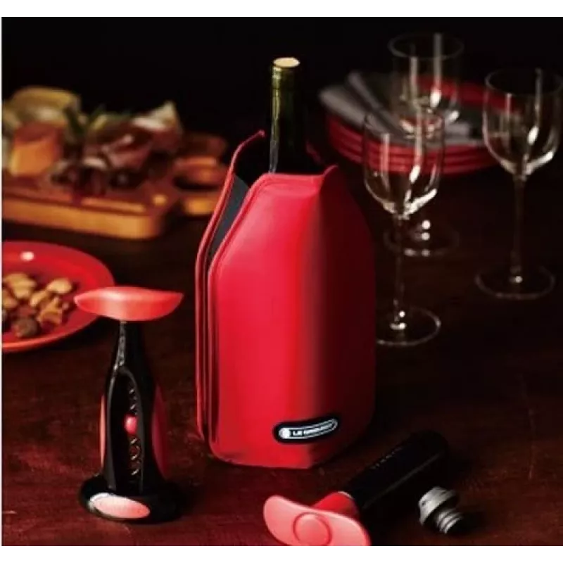 Le Creuset vyno butelio aušinimo įmovos - raudona