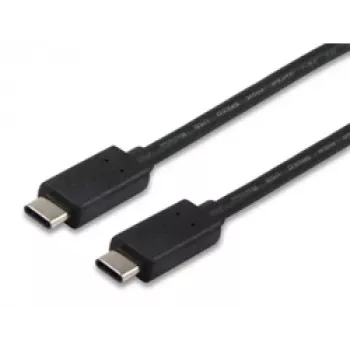 Equip USB 2.0 Type C kabelis, 1m, 1 m, USB C, USB C, USB 2.0, Male/Male, Juoda