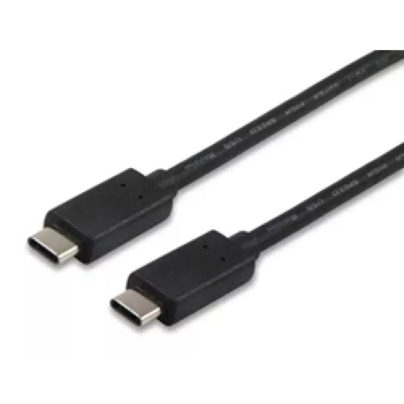 Equip USB 2.0 Type C kabelis, 1m, 1 m, USB C, USB C, USB 2.0, Male/Male, Juoda