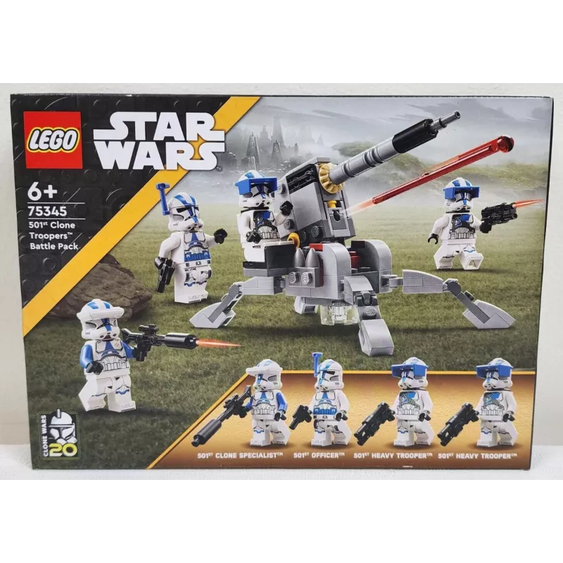 LEGO 75345 Star Wars 501-osios klonų karių kovos rinkinys, statomas žaislas