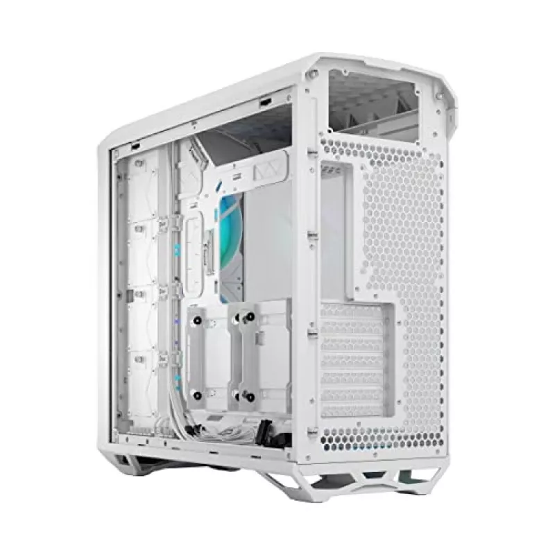 PC korpusas Fractal Design Torrent White — palaiko ATX, EATX, microATX, ITX; 2x180 mm priekiniai ventiliatoriai; 2,5 colio/3,5 colio vietos
