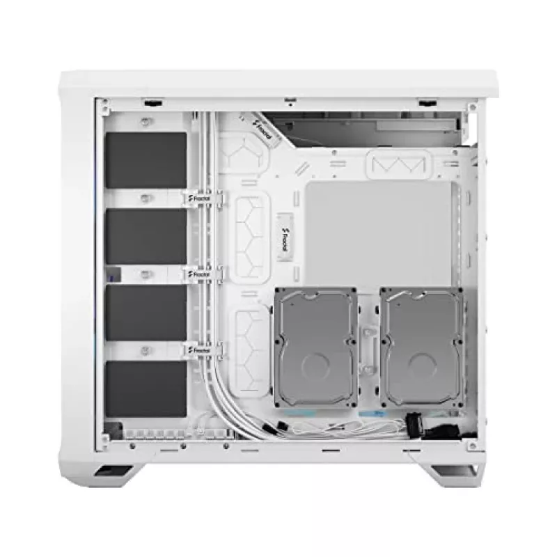 PC korpusas Fractal Design Torrent White — palaiko ATX, EATX, microATX, ITX; 2x180 mm priekiniai ventiliatoriai; 2,5 colio/3,5 colio vietos