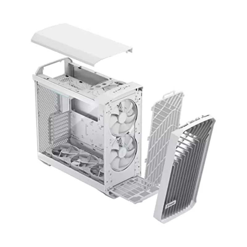 PC korpusas Fractal Design Torrent White — palaiko ATX, EATX, microATX, ITX; 2x180 mm priekiniai ventiliatoriai; 2,5 colio/3,5 colio vietos
