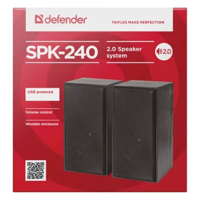 DEFENDER SPK-240 laidinės stalinės kolonėlės, 2.0, 6 W RMS, maitinamos USB, 3,5 mm, juodos