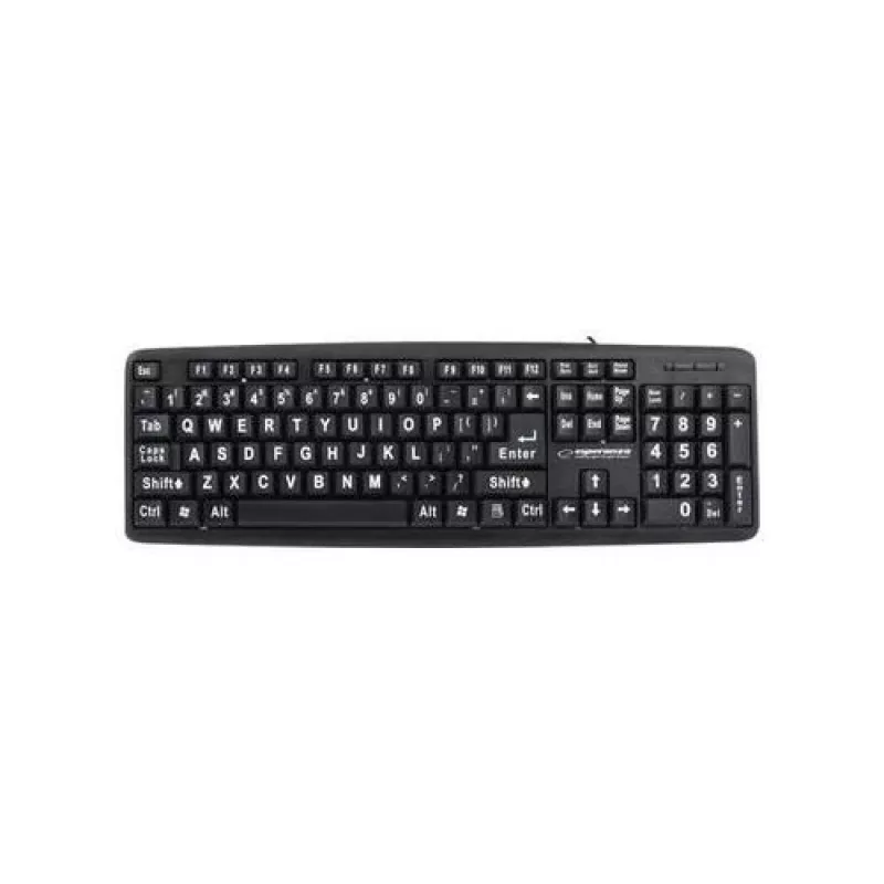 Esperanza EK129 klaviatūra USB QWERTY JK anglų Juoda